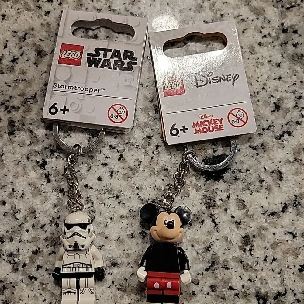 LEGO Star Wars Stormtrooper & Mickey Mouse Minifigure Keychain  Mini Figure New